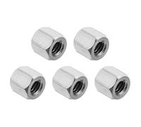 PATIKIL 1/4"-20 UNC Ecrou Hexagonal en Acier Inoxydable 304, 5Pcs 10mm Longueur Écrous de Raccordement Hexagonaux Raccord Fileté à Écrou Et Goujon, Fixations de Connexion, Argenté