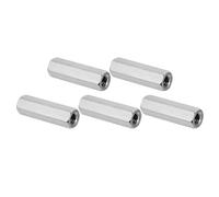 PATIKIL 1/4"-20 UNC Ecrou Hexagonal en Acier Inoxydable 304, 5Pcs 35mm Longueur Écrous de Raccordement Hexagonaux Raccord à Tige Filetée Demi-Filetée, Goujon de Fixation, Argenté