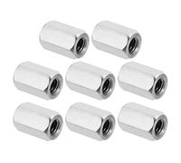 PATIKIL 1/4"-20 UNC Ecrou Hexagonal en Acier Inoxydable 304, 8Pcs 15mm Longueur Écrous de Raccordement Hexagonaux Raccord Fileté à Écrou Et Goujon, Fixations de Connexion, Argenté