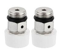 PATIKIL 1/4" BSP Mâle Filet Manuel Radiateur Air Ventilation Vannes, 2 Paquet Nickel Plaqué Laiton Bouchon Vanne Pas Besoin Clé pour Radiateur Chauffage, Argenté Blanc