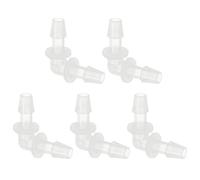 PATIKIL 1/4" Raccord en Plastique coudé à 90 degrés pour Tuyau, Lot de 5 Raccords en L à Barbe 2 Voies Connecteur de jonction égal pour Tuyau Mender Adaptateur d'union pour Aquarium