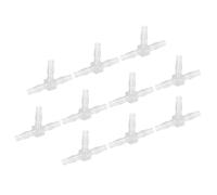 PATIKIL 1/4" Raccord en T en Plastique avec Embout de Tuyau, 10 Pièces T Égal en Forme de 3 Voies Joint de Raccord Mender Adaptateur Union Intersection Barbed Split, Transparent