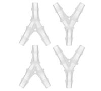 PATIKIL 1/4" Raccord en T en Plastique avec Embout de Tuyau, 4 Pièces Égal en Forme de Y 3 Voies Joint de Raccord Mender Adaptateur Union Intersection Barbed Split pour Air, Transparent