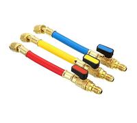 PATIKIL 1/4 SAE refroidisseur Chargement Tuyau avec Balle Vanne Ensemble, 7 pouce Long 600 PSI 3000 PSI Collecteur Jauge Tuyau pour Air Climatiseur HVAC Réfrigération