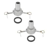 PATIKIL 1.5" Raccord Aluminium A Came Et Rainure, 2 Pcs Part-C Bouchon Anti-Poussiere Male Adaptateur Femelle Filetage NPT Raccord A Came Coupleur Deconnexion, Argent