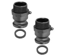 PATIKIL 1.5" Raccord Aluminium À Came Et Rainure, 2 Pcs Part-F Bouchon Anti-Poussière Adaptateur Mâle Filetage Femelle NPT Raccord À Came Déconnexion Rapide Coupleur, Noir