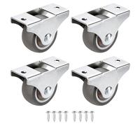 PATIKIL 1.5" Roues Rigides Fixes, Lot De 4 Roulettes Silencieuses Avec Vis M4 Capacité De Charge Totale 99 Lbs Pour Meubles Établi Chariot Déplacement Unidirectionnel, Marron