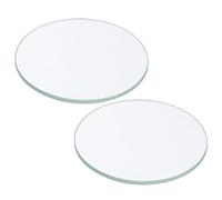 PATIKIL 1.51x0.06 Diamètre Lampe Poche Verre Lentille, 2 Pcs Poli Bord Verre Lentille pour LED Lumière Source Lentille Portable Lampe Poche Remplacement, Transparent