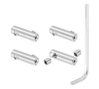 PATIKIL 1,5mm Trou Agrafe Corde 4Pcs avec M4 Vis Hexagonale rgenté | Colliers de Serrage Acier Inox 304 Double Trou Clip pour Fil pour Raccords de Câbles Métalliques