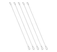 PATIKIL 1.5mmD x 12"L Cable De Sécurité Pour Voyage En Extérieur, 5PCS Câble De Sécurité En Acier Inoxydable 304 Avec Boucles Pour Vélo Motocyclette Décoration Maison, Argenté