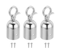 PATIKIL 1.6"x3.7" Embout De Cordage Pour Barrière, Pack De 3 Embouts De Cordon Pour Barrière Avec Crochets Pour Contrôle Des Foules Et Séparateur De File D'Attente, Ton Argenté