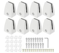PATIKIL 1.7x1.1x2.4 Support De Clampage pour Séparateur De Bureau, 8 Pcs Attache en Aluminium pour Écran De Bureau Support De Séparateur Pare-Eternuements, Blanc Mat