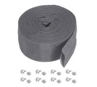 PATIKIL 1,8" 13FT Protection Tuyau Manchon avec Bouton-Pression Fermeture, Polyester Fibre Câble Housse Gaine Protection pour Soudage Tig Torche Hydraulique Tuyau, Gris