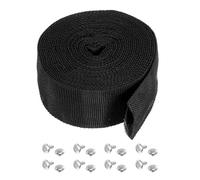 PATIKIL 1,8" 13FT Protection Tuyau Manchon avec Bouton-Pression Fermeture, Polyester Fibre Câble Housse Gaine Protection pour Soudage Tig Torche Hydraulique Tuyau, Noir