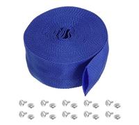 PATIKIL 1,8" 16FT Protection Tuyau Manchon avec Bouton-Pression Attache, Polyester Fibre Câble Housse Gaine Protection pour Soudage Tig Torche Hydraulique Tuyau, Bleu