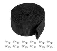 PATIKIL 1,8" 20FT Protection Tuyau Manchon avec Bouton-Pression Attache, Polyester Fibre Câble Housse Gaine Protection pour Soudage Tig Torche Hydraulique Tuyau, Noir