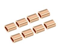 PATIKIL 1/8"/3mm Fil Corde Sertissage Boucle Manchon, 25 Paquet Cuivre Simple Ovale Trou Câble Crimps pour Fil Corde Câble Ferrule, Doré