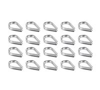PATIKIL 1/8" Cosses à Câbles Métalliques, 20 Pcs Dé à Coudre en Acier Inoxydable 316 pour Gréement de Câbles Métalliques pour Câble de Levage à Boucle de 2 mm de Diamètre