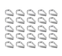 PATIKIL 1/8" Cosses à Câbles Métalliques, 30 Pcs Dé à Coudre en Acier Inoxydable 316 pour Gréement de Câbles Métalliques pour Câble de Levage à Boucle de 2 mm de Diamètre