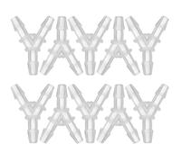 PATIKIL 1/8" Raccord en T en Plastique avec Embout de Tuyau, 10 Pièces Égal en Forme de Y 3 Voies Joint de Jonction de Mender Adaptateur Union Intersection Barbed Split, Transparent
