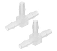 PATIKIL 1/8" Raccord en T en Plastique avec Embout de Tuyau, 2 Pièces T Égal en Forme de 3 Voies Joint de Raccord Mender Adaptateur Union Intersection Barbed Split, Transparent