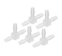 PATIKIL 1/8" Raccord en T en Plastique avec Embout de Tuyau, 5 Pièces Raccord Égal en Forme de T à 3 Voies, de Jonction Mender Adaptateur Union Intersection Barbed Split, Transparent