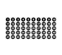 PATIKIL 1 à 50 Étiquettes Numérotées 1 Pouce, Autocollants Ronds Vinyl Consécutifs Points Colorés Adhésifs pour Classement Inventaire Organisation Boîtes de Stockage, Noir