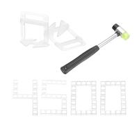 PATIKIL 1 ensemble d'entretoises de nivellement de carrelage de 1 mm avec maillet en caoutchouc pour l'installation de carreaux et de pierre, blanc