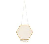 PATIKIL 1 Ensemble Porte-Boucles D'Oreilles Mural, Porte-Collier Suspendu Organisateur de Bijoux Mural avec 10 Crochets pour Boucles D'Oreilles Collier Bijoux Décoration Murale, Hexagones