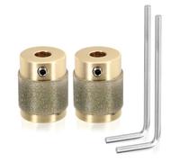 PATIKIL 1 Inch Diamond Grinder Bit Head Tools, 2 Pcs Combination Set Ceramic Stained Glass Grinding Wheel Abrasive Tool Pour Forming Drilling Hard Glass, Gold Tone MCB01