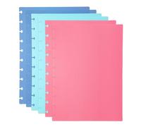 PATIKIL 1 lot de couvertures de carnet à reliure disque, 25,4 x 18,1 cm, format lettre B5, couverture de planificateur en polypropylène pour bloc-notes, planificateur, produit de bureau, rose/bleu