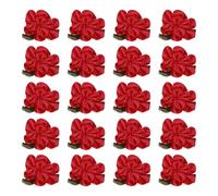 PATIKIL 1 Pouce Ruban Fleurs Noeuds pour l'Artisanat, 20 Pcs Mini Roses en Satin Fleurs Petites Têtes de Fleurs en Tissu DIY Appliques de Couture pour Cadeau Mariage, Rouge