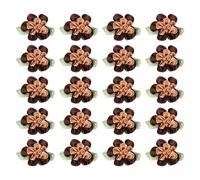 PATIKIL 1 Pouces Ruban Fleurs Noeuds pour l'Artisanat, 20 Pcs Mini Roses en Satin Fleurs Petites Têtes de Fleurs en Tissu DIY Appliques de Couture pour Cadeau Mariage, Café/Marron