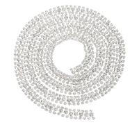 PATIKIL 1 Yard 3 Rows Crystal Rhinestone Close Chain Trim, Crystal Claw Cup Chain Trim String With Silver Base Pour Sewing Craft DIY Decoration Wedding Cake Bouquet, White