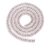 PATIKIL 1 Yard 3 Rows Crystal Rhinestone Close Chain Trim, Crystal Claw Cup Chain Trim String With Silver Base Pour Sewing Craft DIY Decoration Wedding Cake Bouquet, White/Pink/White
