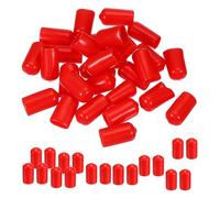 PATIKIL 10.5mm ID Embouts Caoutchouc pour Vis, 100pcs Bouchon Caoutchouc Flexibles Protecteurs de Filetage de Vis, Capuchons de Protection pour Tube Tiges de Boulons Cache-Boulons, Rouge