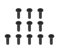 PATIKIL 10 Pack #6-32 x 1/2 Pouce Vis à tête plate Oxyde noir Grade 10.9