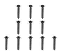 PATIKIL 10 Pack #6-32 x 1 Pouce Vis à tête plate Oxyde noir Grade 10.9