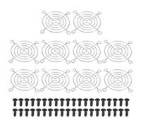 PATIKIL 10 Pcs 60mm Grille de Ventilateur Grille de Protection Argenté | Boîtier Anti-Poussière, avec Vis, pour Ventilateur, avec Cadre en Fer Chromé, pour Ordinateur PC