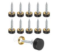 PATIKIL 10 Pcs coque De Vis, 12mm 304 Acier Inoxydable Brossé Vis Miroir Fixations Vis Miroir coque Décoratives Pour Signes Publicitaires Quincaillerie Construction, Noir