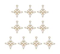 PATIKIL 10 Pcs Cristaux Strass Croix CharmesMini Perles Croix En Cuivre Pour Fabrication De Bijoux Bracelet Boucle D'Oreille Collier DIY Fait MainBlanc