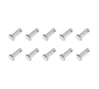 PATIKIL 10 pièces 6 x 16 mm Broches à œil unique à tête plate argent | en acier inoxydable 304, pour système de verrouillage de broche d'attelage, charnières