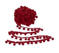 PATIKIL 10 Yards x 1 Inch Garniture Frange Pompon Accessoire Rouge Foncé