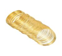 PATIKIL 100 Boucles de Fil de Mémoire, 1Pcs 1mm 18 Gauge Fil de Bijouterie Fil d'Artisanat Fil d'Acier de Mémoire pour la Fabrication de Bijoux Bracelets Perles DIY, Doré