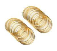 PATIKIL 100 Boucles de Fil de Mémoire, 2Pcs de Fil de Bijoux de 0,6 mm (22 Gauge) en Acier pour la Fabrication de Bijoux, Bracelets, Perles, Artisanat DIY, Couleur Dorée