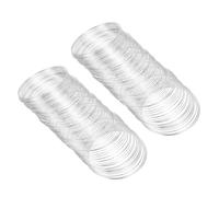 PATIKIL 100 Boucles de Fil de Mémoire, 2Pcs de Fil de Bijoux de 0,8 mm (20 Jauge) en Acier pour la Fabrication de Bijoux, Bracelets, Perles, Artisanat DIY, Couleur Argentée
