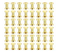 PATIKIL 100 Ensembles de Vis Chicago, Vis de Reliure à Tête Phillips M5x10mm, Rivets en Laiton pour Cuir, Connecteurs en Acier, pour Ceinture en Cuir, Albums Photo, Couleur Dorée