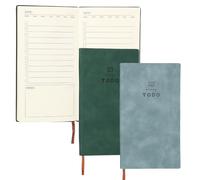 PATIKIL 100 Feuilles 2 Carnets Planificateurs A6 Non Datés Bleu Ciel/Vert