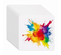 PATIKIL 100 Feuilles Papier Aquarelle Coton 140lb/300 GSM Pressé À Froid Papier Peinture Aquarelle Coin Arrondi Pour Art Peinture Dessin Aquarelle Créateur, 4x4 Inch