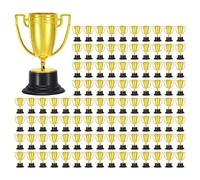 PATIKIL 100 Pack Mini Trophées en Plastique Doré de 3,3 Pouces - Coupes de Trophée Petit Format pour Le Premier Prix - Récompenses pour Les Compétitions de Sports, Football, et Fêtes